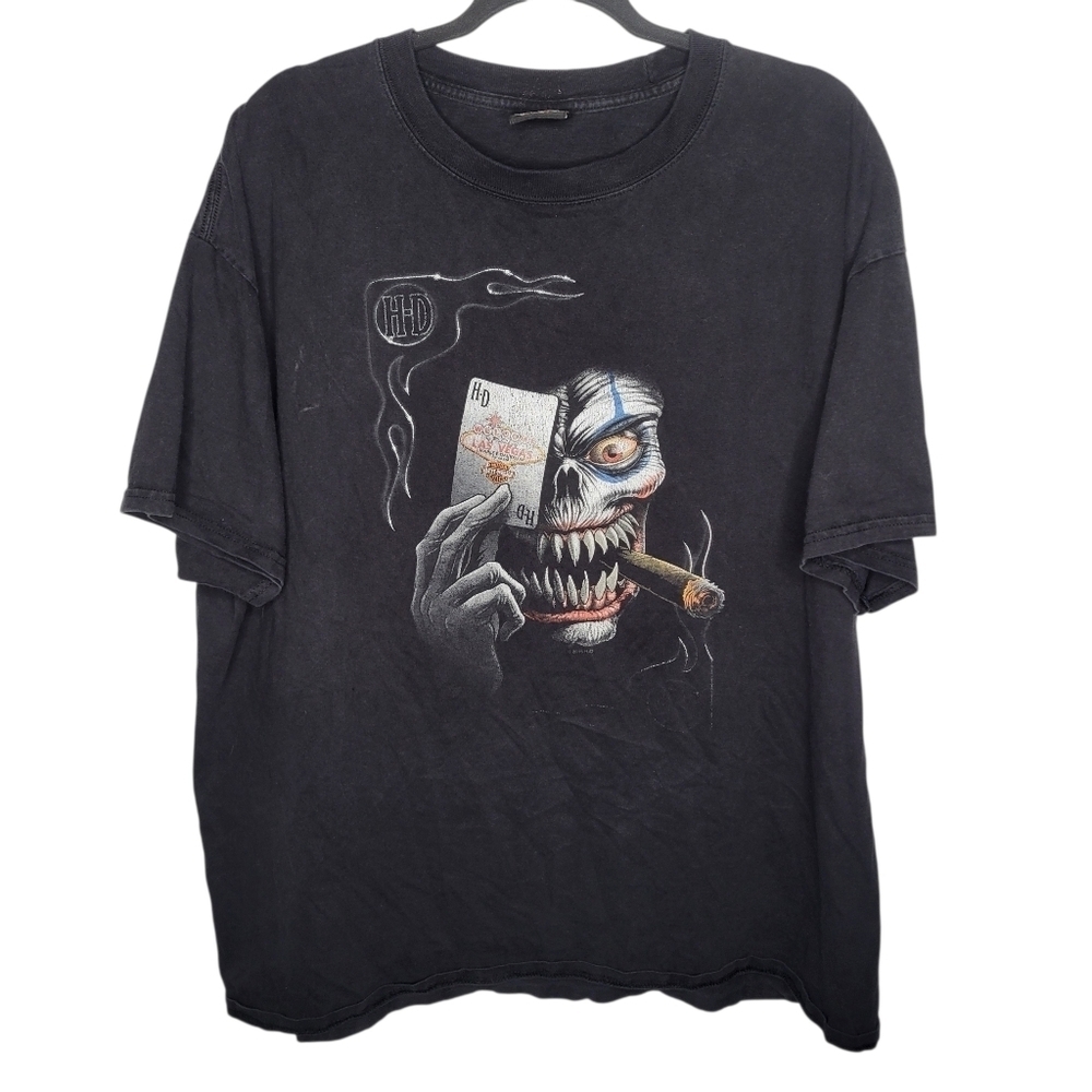 Harley Davidson Flames Cards Poker Reaper T-Shirt Size XL Las Vegas Nevada